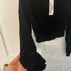 Urban Outfitters Black long sleeved crop top
